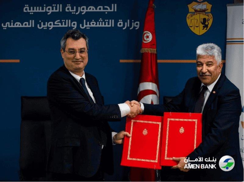 AMEN BANK signe un mémorandum avec le Ministère de l’Emploi pour le financement des sociét